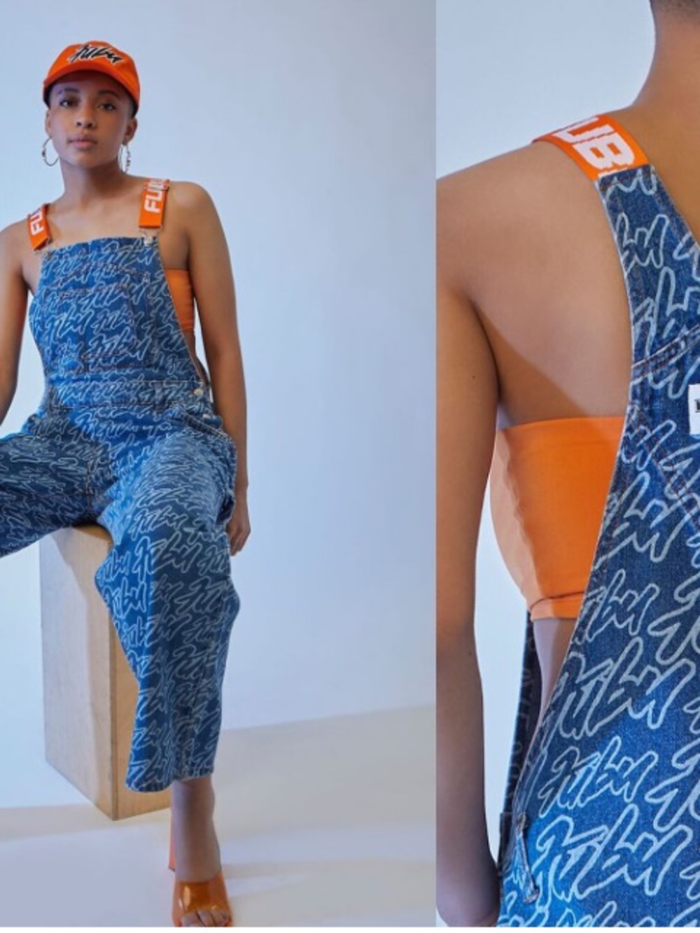 F21 Fubu denim overalls